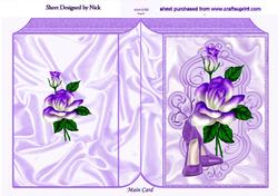 Purple Roses with Shoes Folded Book