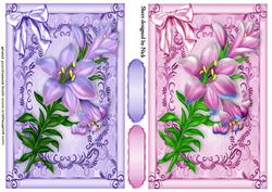 Easter Lilies in Frame with Bows Toppers