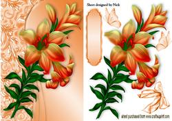 Orange Lilies with Bow and Butterflies