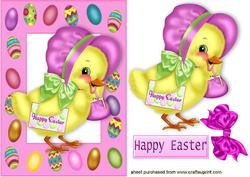 Easter Chick in Bonnet in Egg Frame