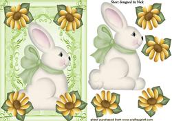 Easter Bunny with Sunflowers