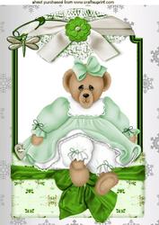 Cute Teddy in Vintage Lace Frame A4