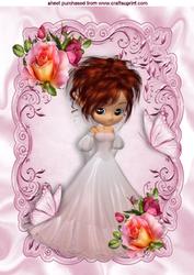 Little Princess with Roses and Butterflies A4