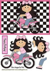 Girl on a Dirt Bike in Pink