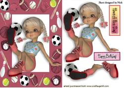 Girls Love Football Too! Girl in Sports Frame