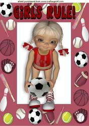 Girl Playing Footie, Girls Rule! A4