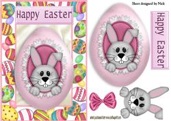 Cute Little Bunny Peeking in Easter Egg