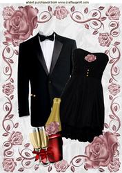 That Little Black Dress, with Black Tux in Rose Frame A4