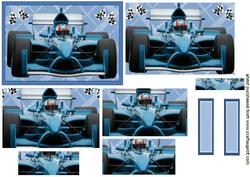 Blue Fornula One Car Pyramid on Stunning Frame