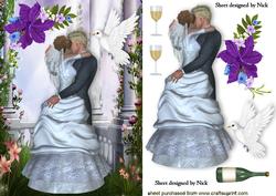Love is in the Air! Kissing Wedding Couple