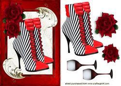 Red Roses with Sexy Red Boots and Wine