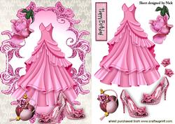 Pink Party Dress with Shoes and Perfume