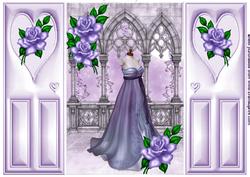 Beautiful Lilac Dress with Roses Gatefold