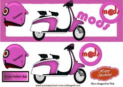 The Mods Pink Scooter with Helmet Dl