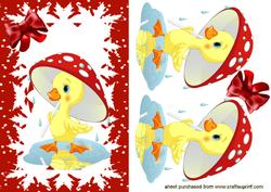 Cute Little Duck with Umberella