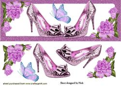Pretty Pink Sequin Shoes with Roses Dl
