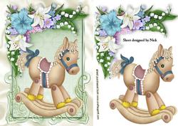 Pretty Rocking Horse with Flowers