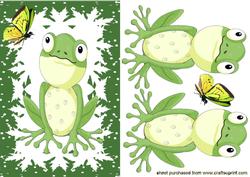 Cute Little Frog with Butterfly