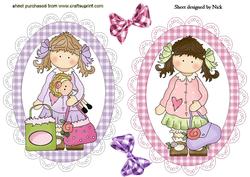 Cute Little Girl Toppers Love to Shop with Bows