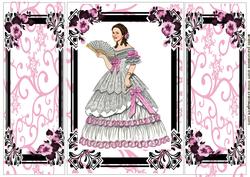 Elegant Lady in Pink, Gatefold Card