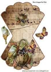 Floral Basket with Bird & Music Rocker Card