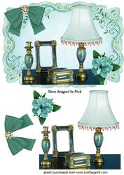 Ladies, Jade Dressing Table with Lamp