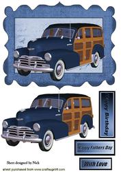 1948 Blue Vintage Woody in Script Frame