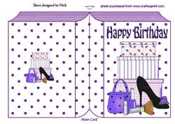 Ladies Shoe and Makeup in Purple, Folded Book