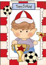 I Love Football, Little Sporty Boy with Ball A4