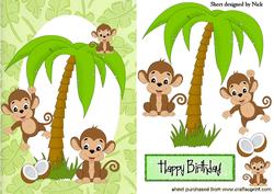 Playful Monkeys in Palm Tree