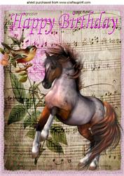 Beautiful Wild Stallion and Bird with Music A4