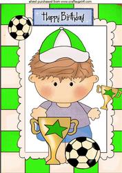 I Love Sports Little Boy with Football A4