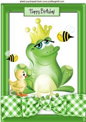 Frog with Crown and Little Yellow Duck A4