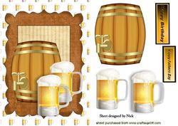 Beer Barrel and Pint of Beers