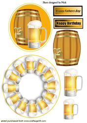 Pint of Beer in Circle, with Beer Barrel Rocker Wobble Card