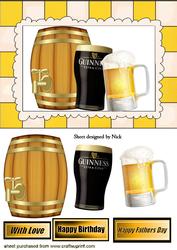 Beer Keg with Pints of Beer