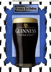Pint of Beer in Blue Frame A4