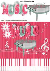 Music Floral Piano 8x8