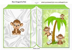 Cute Little Monkey in the Jungle Folded Book