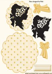Wobble/rocker Silhouette Vintage Lady in Gold