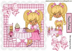 Little Girls Birthday Party in Pink 8x8