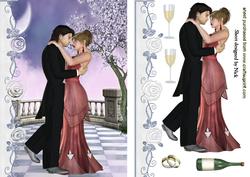 Love and Romance, Dancing Couple with Champagne