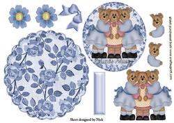 Friends Always Teddy Bears with Bow Rocker Card