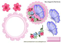 Pretty Butterfly and Flower Rocker Card