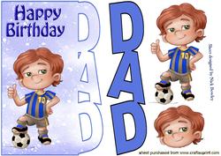 Footballer for Dad (word) Card