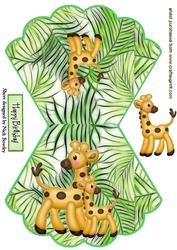 Giraffe and Baby in the Jungle Rocker Card