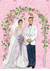 Gorgeous 1950's Bride & Groom A4 Topper