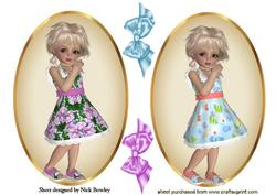 Little Girls in Summer Dresses Toppers