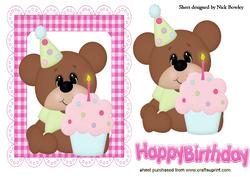 Little Bear with Birthday Cake