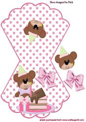 Teddy Bear with Birthday Cake Rocker Card